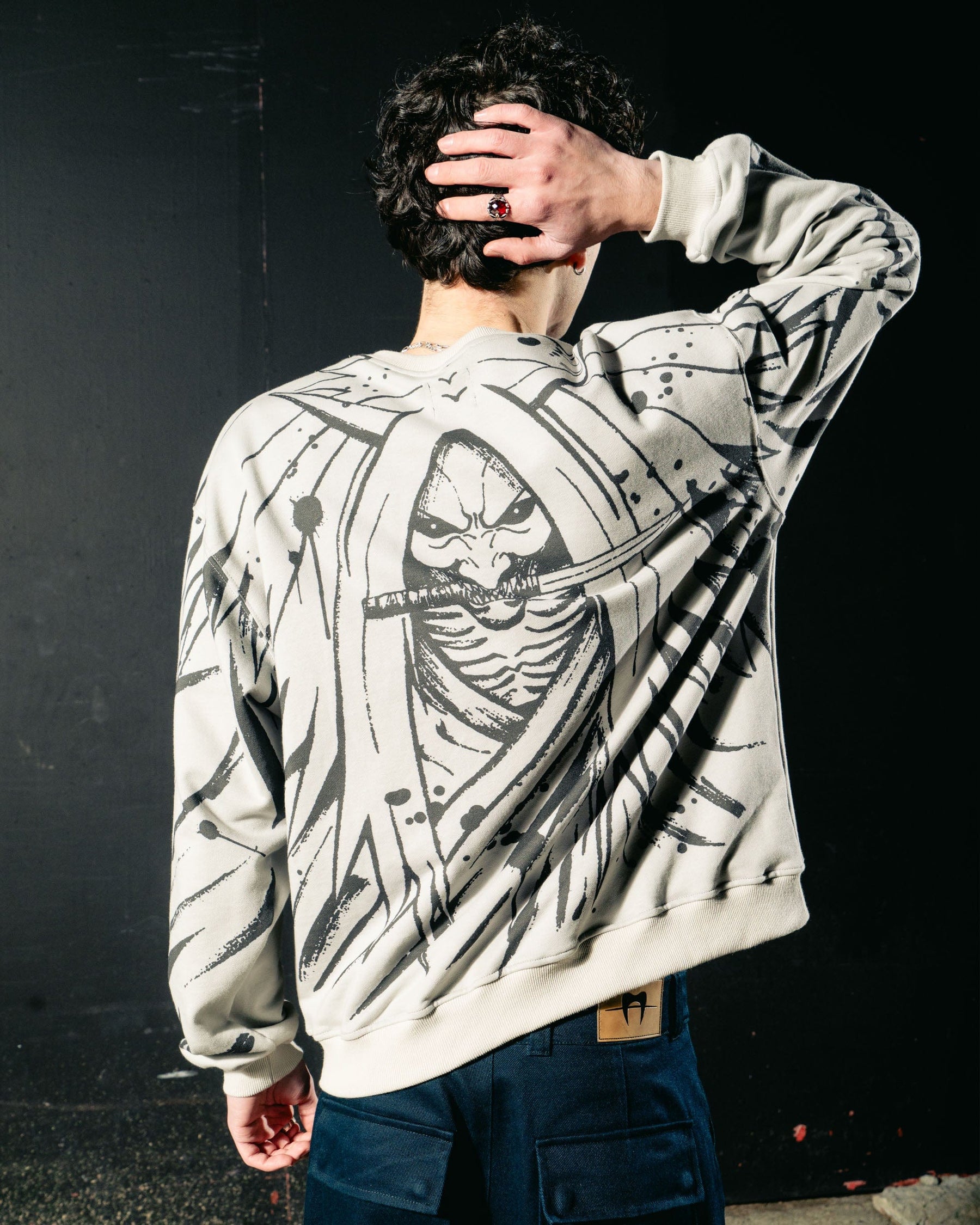 REAPER CREWNECK on-body front view