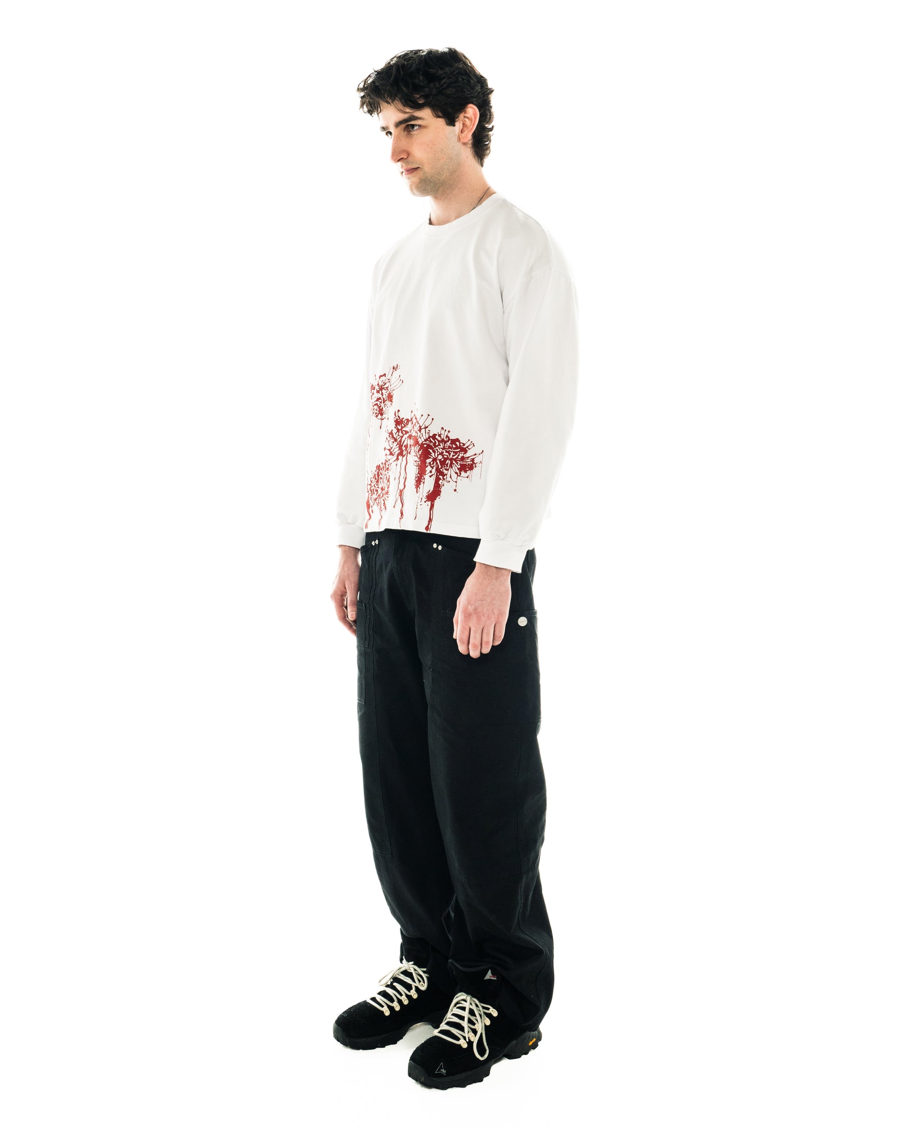 Rebirth Long Sleeve side fit on model